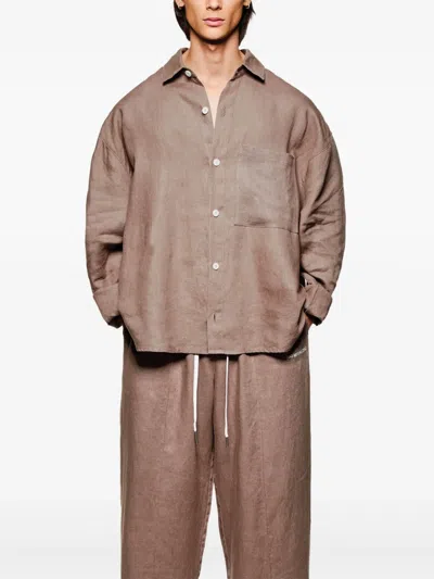 Mki Miyuki Zoku Button-down Shirt In Brown