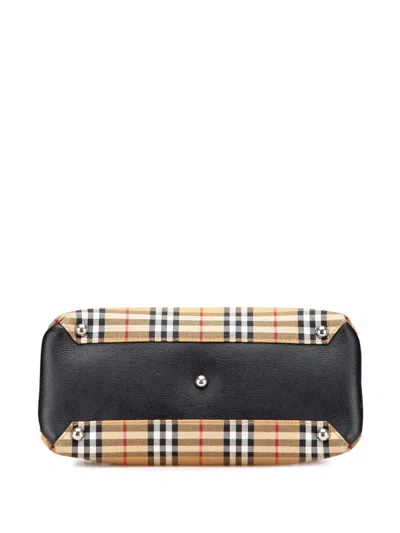 Pre-owned Burberry 2000-2017 Medium House Check Canvas Banner Satchel