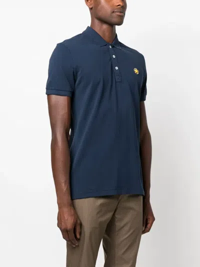Star Point Logo-patch Polo Shirt In Blue