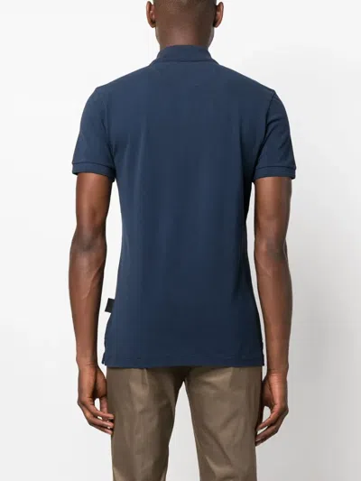 Star Point Logo-patch Polo Shirt In Blue
