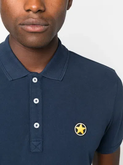 Star Point Logo-patch Polo Shirt In Blue
