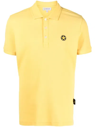 Star Point Logo-patch Cotton Polo Shirt In Yellow