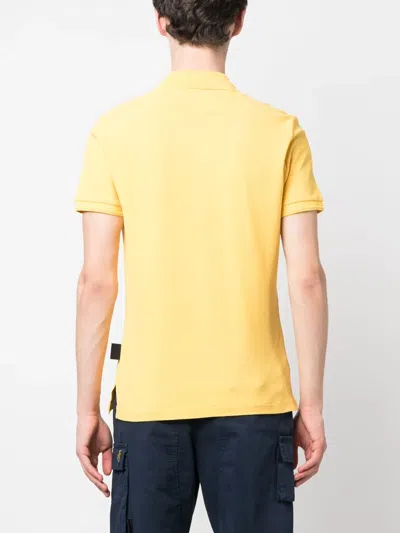 Star Point Logo-patch Cotton Polo Shirt In Yellow