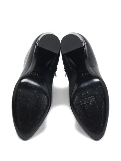 Pre-owned Saint Laurent 95mm Leather Block-heel Ankle Boots