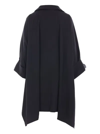 Yohji Yamamoto Button-fastening Asymmetric Coat In Black