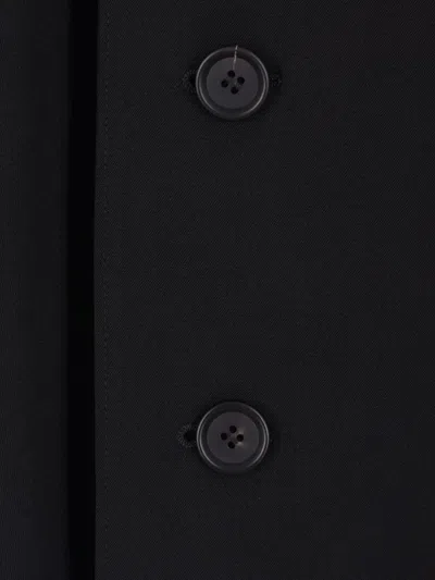 Yohji Yamamoto Button-fastening Asymmetric Coat In Black