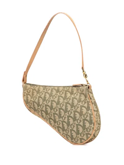 Pre-owned Dior 2001 Mini Issimo Canvas Saddle Pochette Shoulder Bag