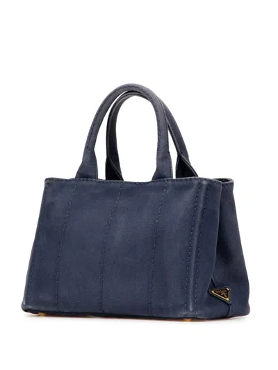 Pre-owned Prada 2013-2025 Small Canvas Canapa Logo Satchel