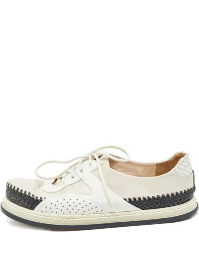 Pre-owned Bottega Veneta Leather Woven Sneakers