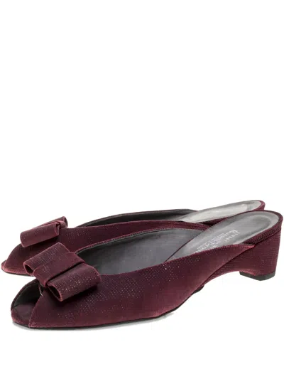Pre-owned Stuart Weitzman 50mm Bow-detail Mules
