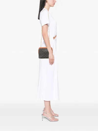 Pre-owned Celine 2019 Triomphe Coated Canvas Clutch On Chain Crossbody Bag