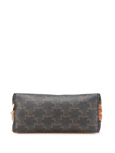Pre-owned Celine 2019 Triomphe Coated Canvas Clutch On Chain Crossbody Bag