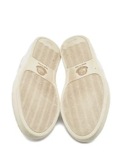 Pre-owned Moncler Vintage Ryegrass Stripe-detail Leather Sneakers