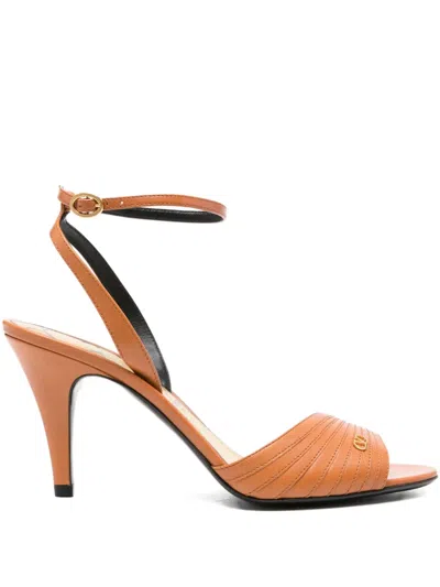 Valentino 90mm Leather Ankle-strap Sandals In Multi