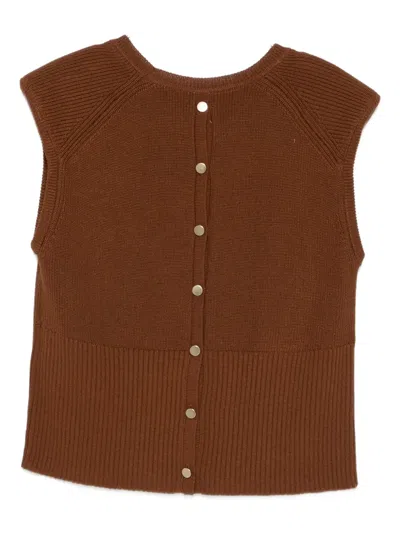 Ba&sh Esma Button-detail Top In Brown
