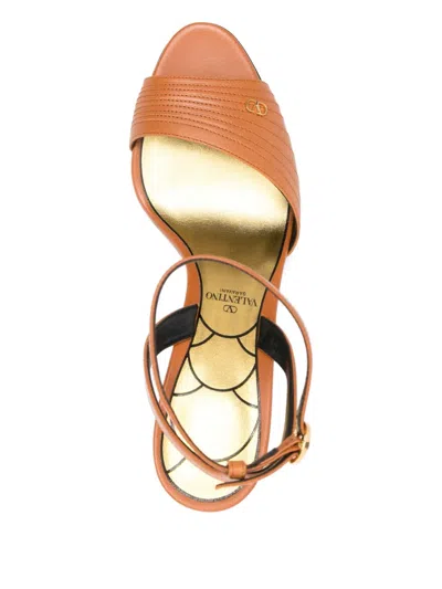 Valentino 90mm Leather Ankle-strap Sandals In Multi