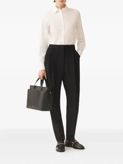 Fabiana Filippi Cady Pleated High-waisted Trousers In Black