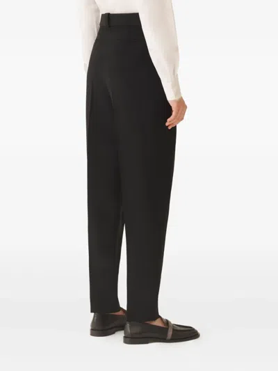 Fabiana Filippi Cady Pleated High-waisted Trousers In Black