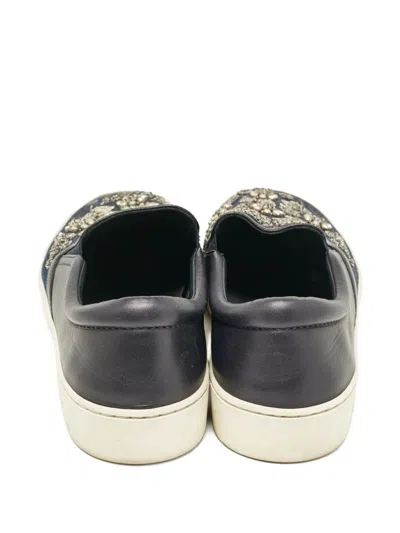 Pre-owned Dior Crystal-embellished Denim Sneakers
