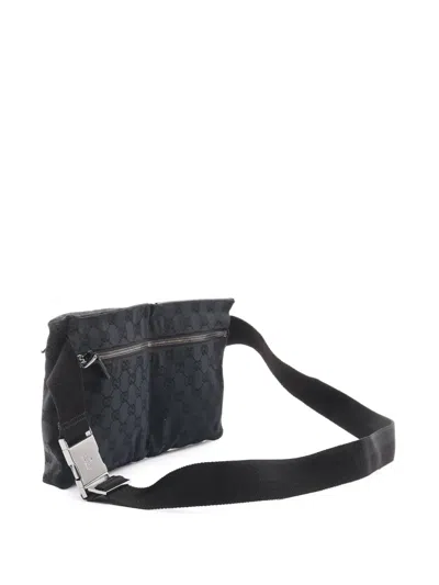 Pre-owned Gucci 2000-2015 Gg Canvas Double Pocket Belt Bag