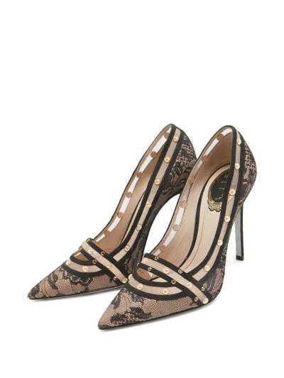 Pre-owned René Caovilla 110mm Lace Pumps