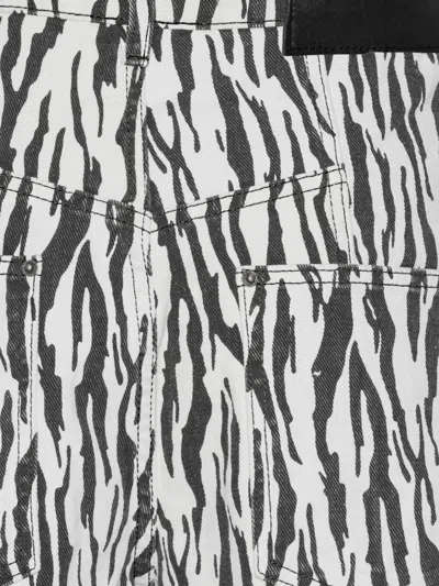 Rotate Birger Christensen Zebra-print Twill Pants In Blue
