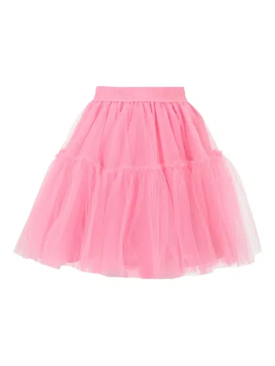 Monnalisa Ruffled Tulle Skirt In Pink