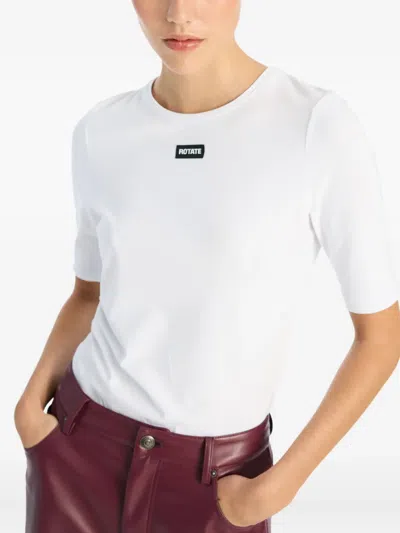 Rotate Birger Christensen Logo-patch Short-sleeve T-shirt In White