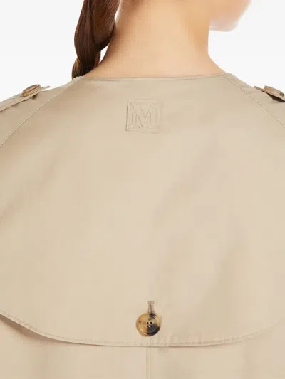 Max Mara Collarless Trench Coat In Neutral