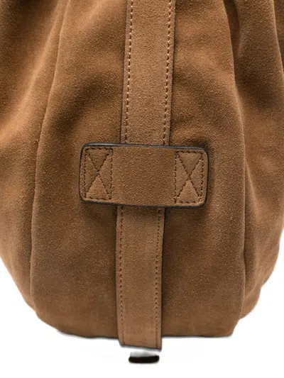 Moschino Medium Handle Me Suede Shoulder Bag