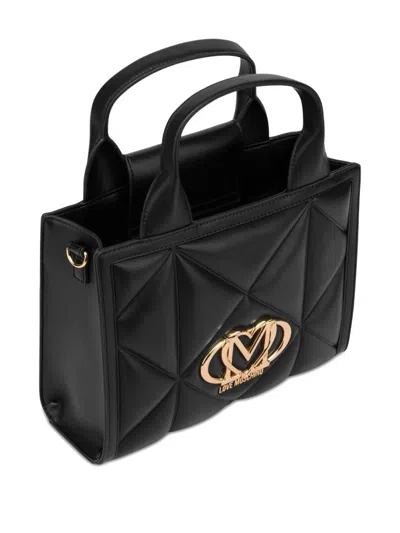 Love Moschino Logo-plaque Tote Bag In Black