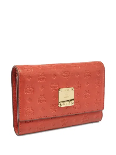 Pre-owned Mcm Logo-embossed Leather Wallet