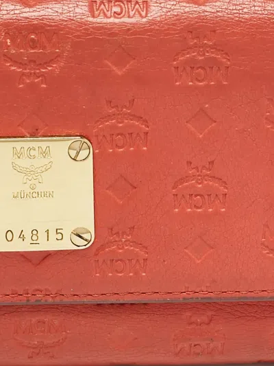 Pre-owned Mcm Logo-embossed Leather Wallet