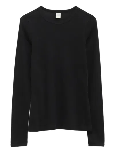 Flore Flore Long-sleeve Cotton T-shirt In Black