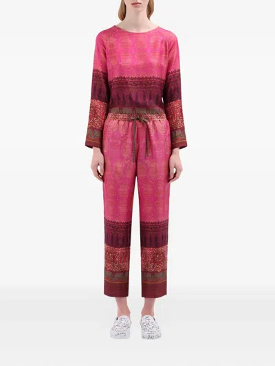 Pierre-louis Mascia Aloe Paisley-print Drawstring Trousers In Multi