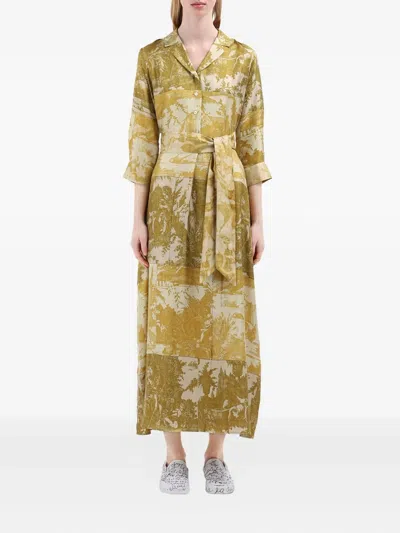 Pierre-louis Mascia Aloe Silk Maxi Dress In Multi