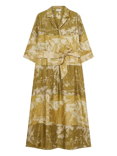 Pierre-louis Mascia Aloe Silk Maxi Dress In Multi