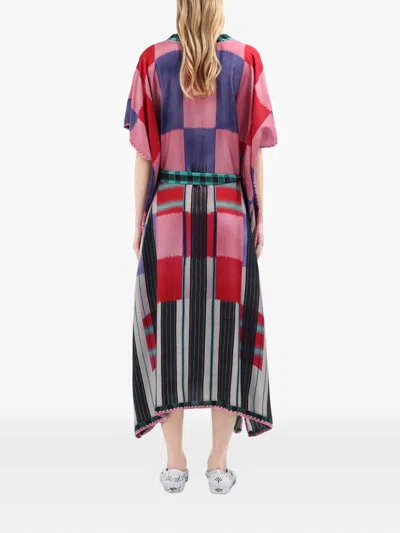 Pierre-louis Mascia Aloe Abstract-print Belted Maxi Dress In Multi