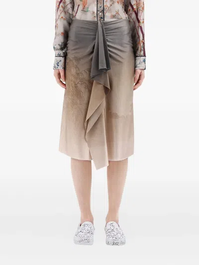 Pierre-louis Mascia Adastrgum Draped Silk-blend Skirt In Multi