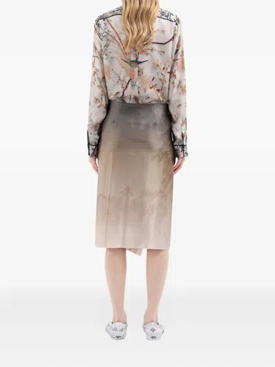 Pierre-louis Mascia Adastrgum Draped Silk-blend Skirt In Multi