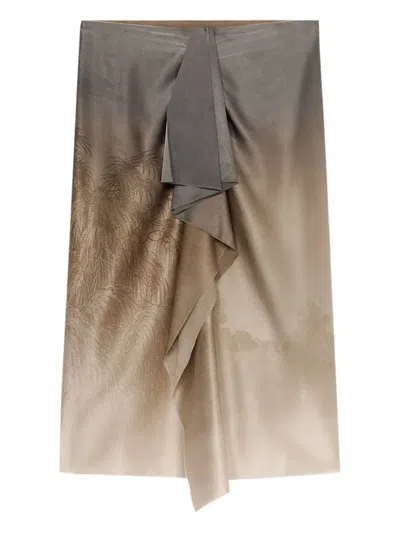 Pierre-louis Mascia Adastrgum Draped Silk-blend Skirt In Multi