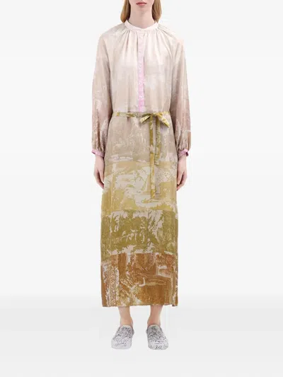 Pierre-louis Mascia Aloe Silk Maxi Dress In Multi