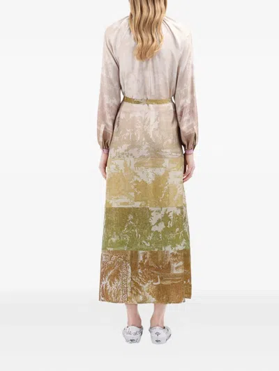 Pierre-louis Mascia Aloe Silk Maxi Dress In Multi