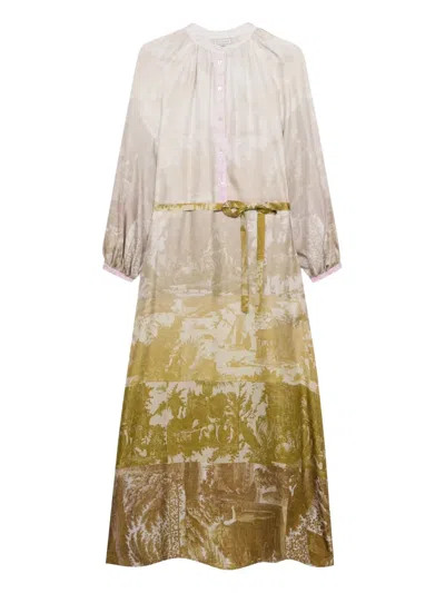 Pierre-louis Mascia Aloe Silk Maxi Dress In Multi