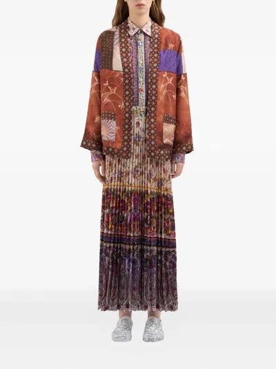 Pierre-louis Mascia Aloe Patchwork Printed Silk Tunic