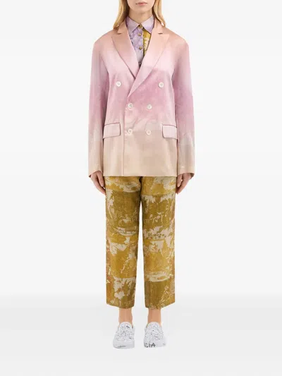 Pierre-louis Mascia Ombré-effect Double-breasted Jacket In Neutral