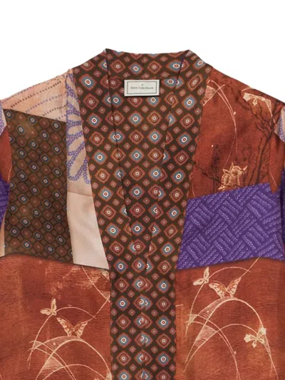 Pierre-louis Mascia Aloe Patchwork Printed Silk Tunic