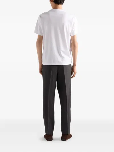 Prada Logo Cotton T-shirt In White