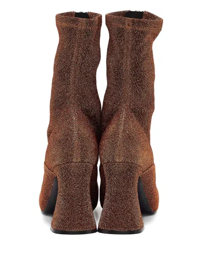Pre-owned Stella Mccartney 100mm Glitter Zip Ankle Boots