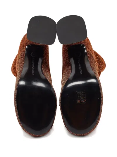Pre-owned Stella Mccartney 100mm Glitter Zip Ankle Boots